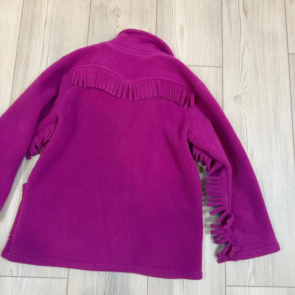 Disney Store Polartec Pocahontas Fleece Jacket Magenta Purple Fringe Kids